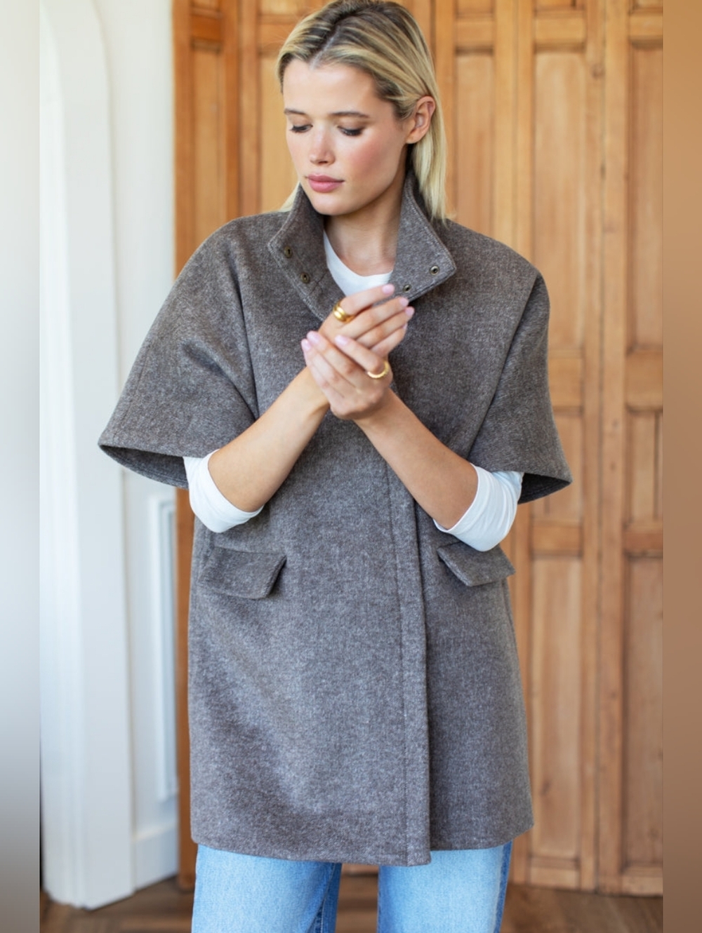 Emerson Fry Layering Jacket - Dark Truffle Wool